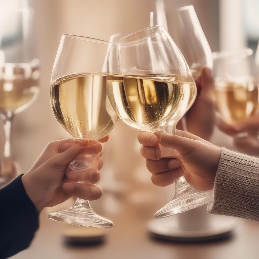 Friends Toasting Wine Glasses