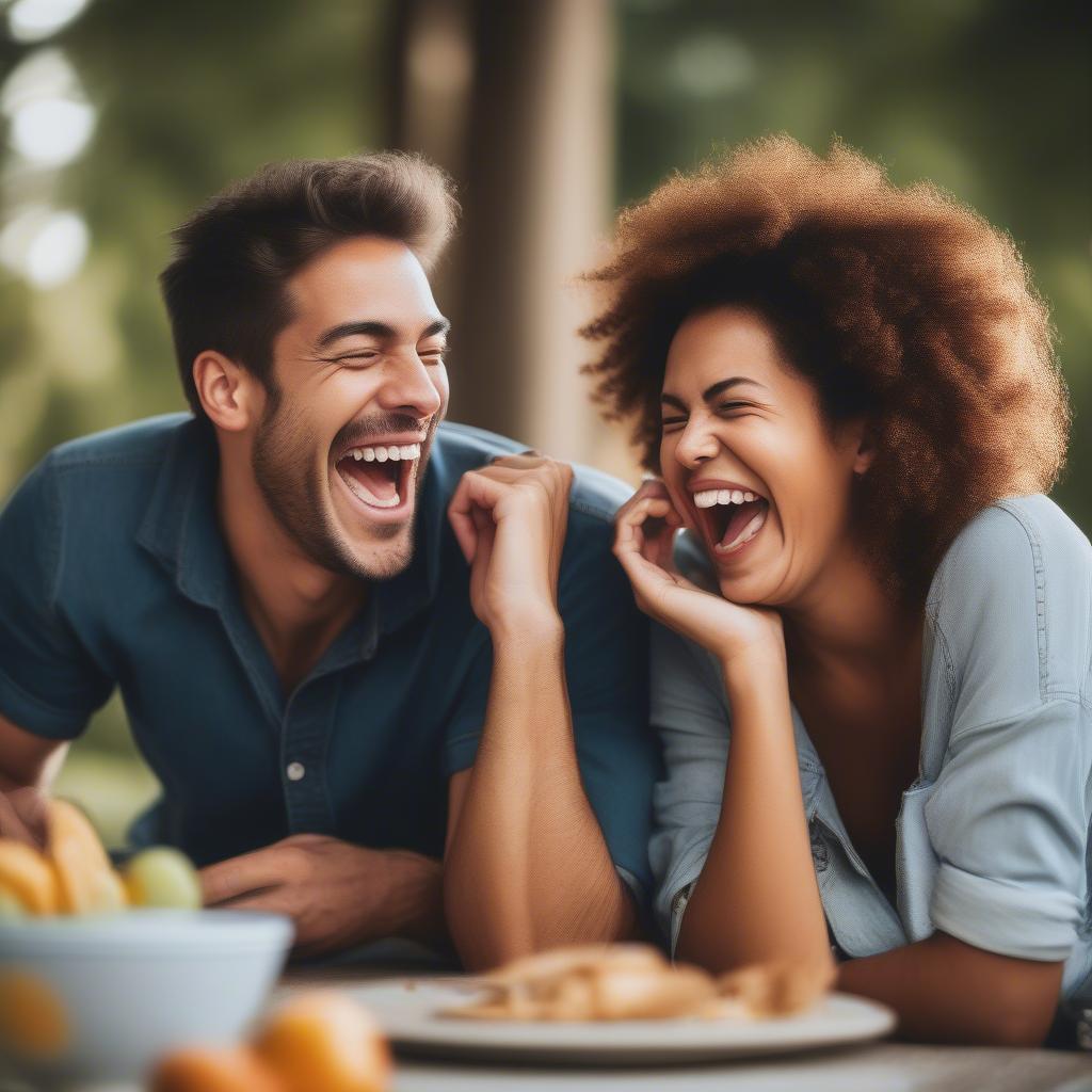 Couple Laughing on Anniversary