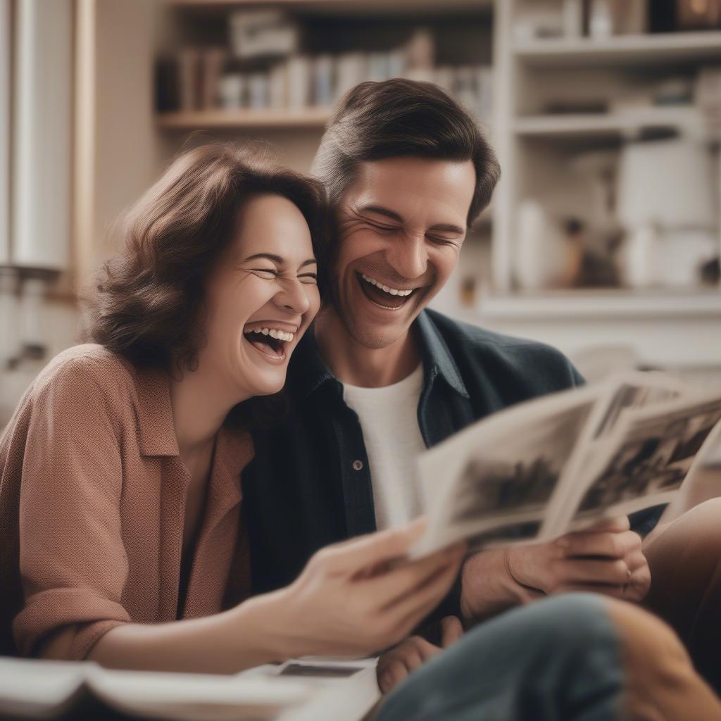 Couple Laughing on Anniversary