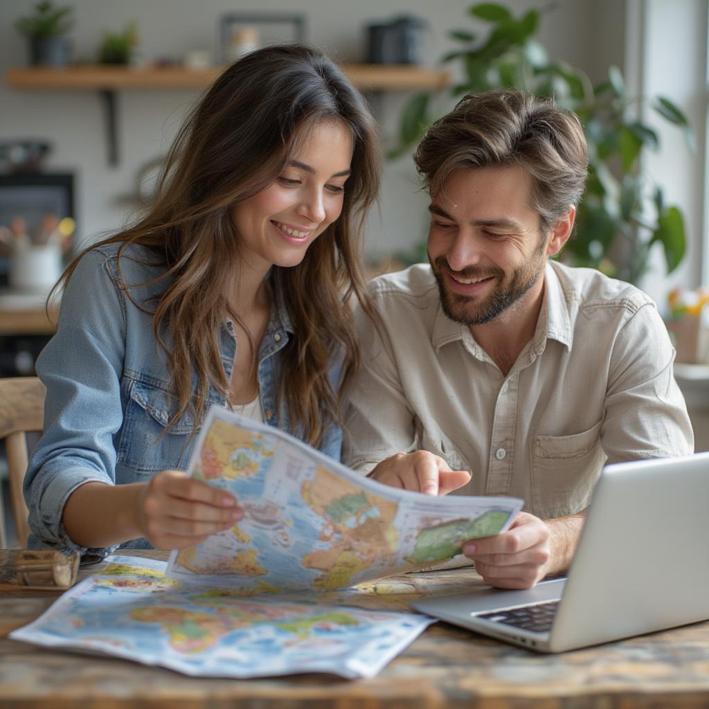 Couple discussing future plans together