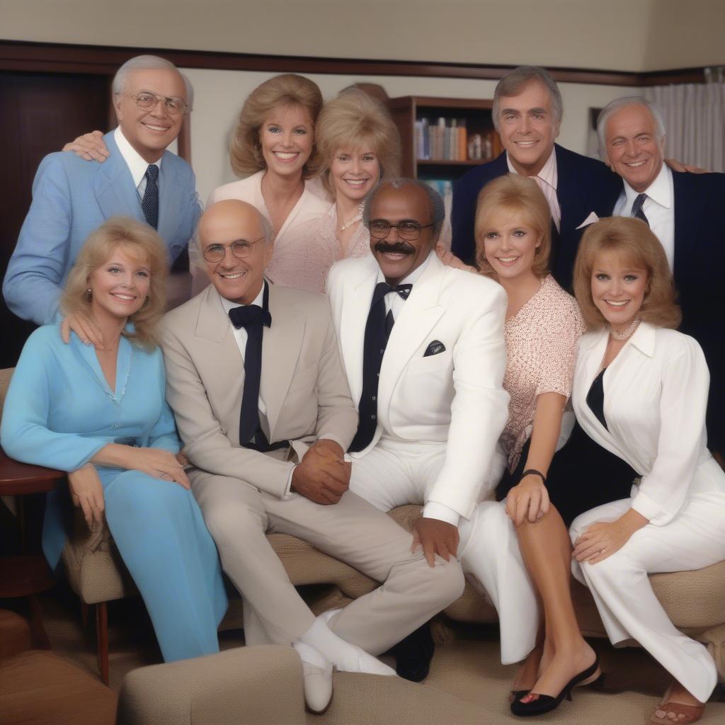 Gavin MacLeod with the Love Boat Cast