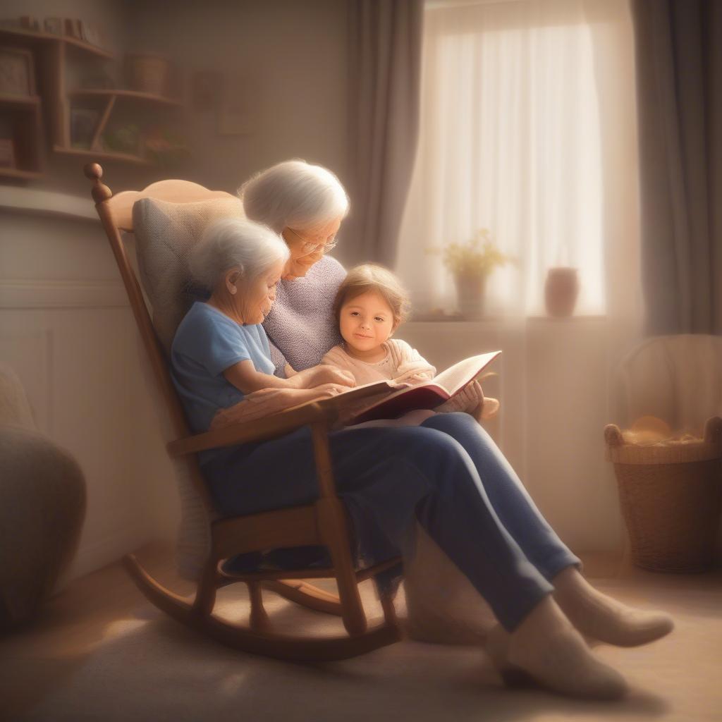 Grandma reading to grandchild