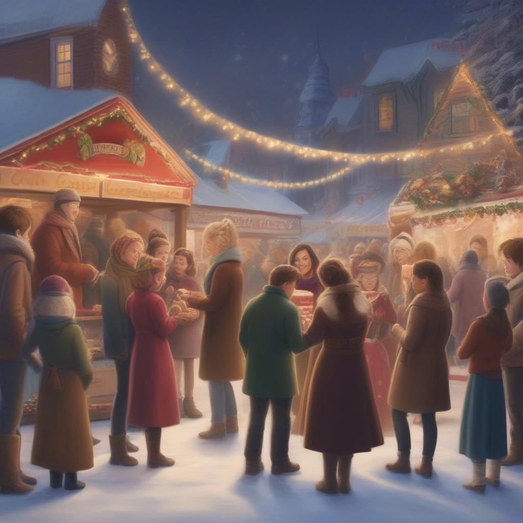 Community gathering in a Hallmark movie.