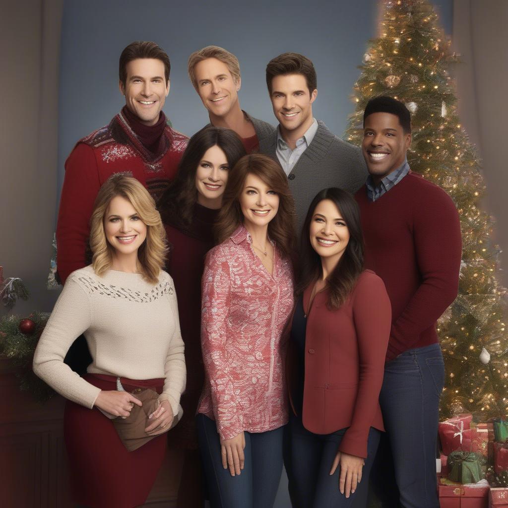 Group photo of a Hallmark movie cast