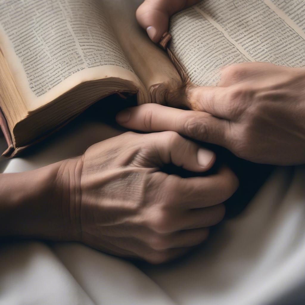 Hands Holding a Bible