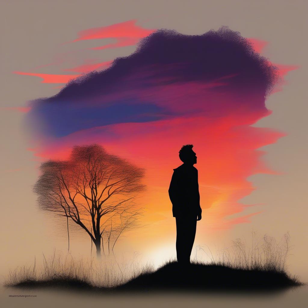 Healing Heartbreak: Love Quotes and a Solitary Figure at Sunset