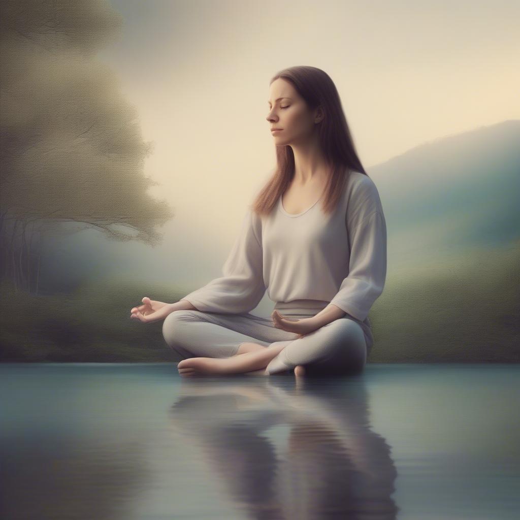 Woman meditating, representing inner peace and healing