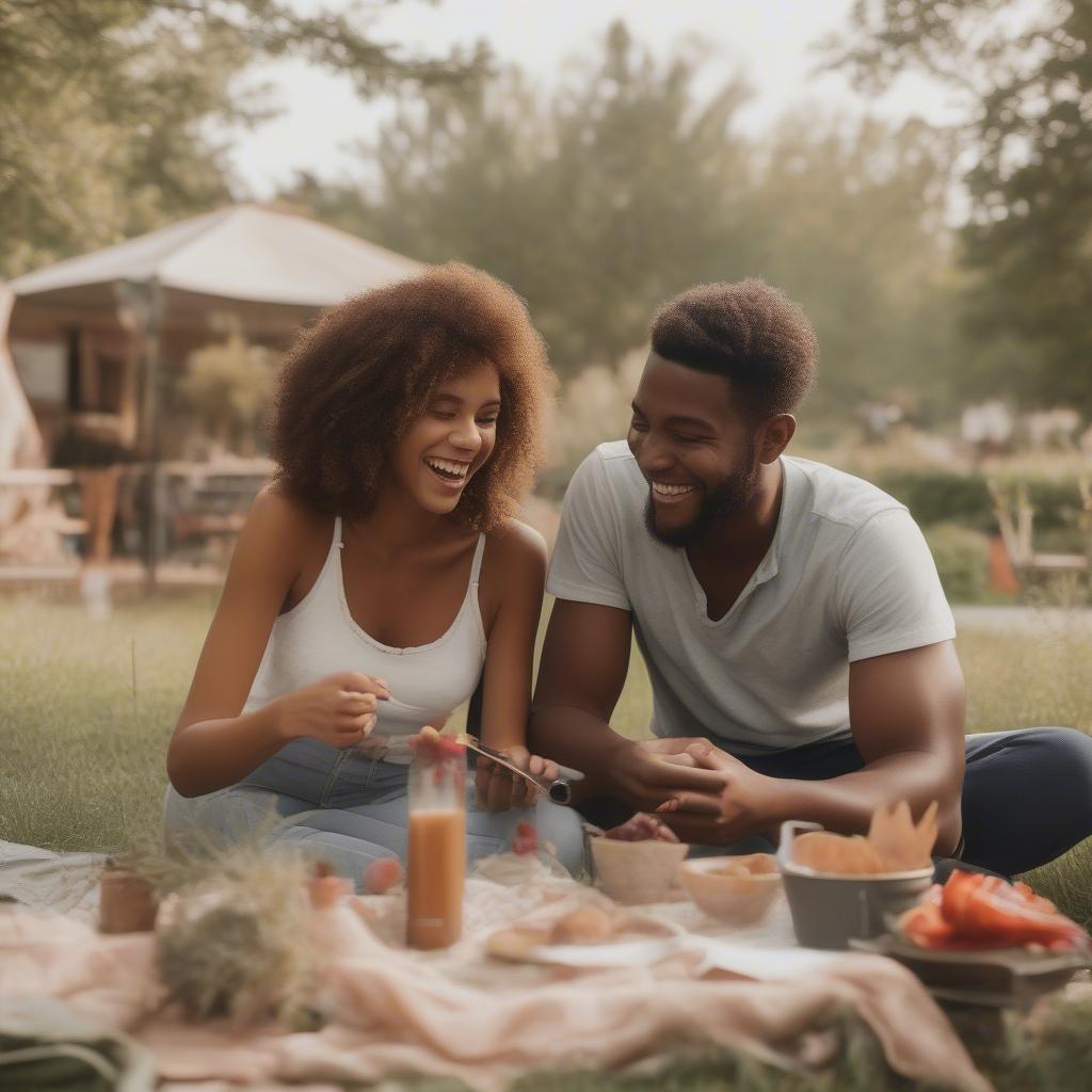 Couple enjoying a balanced and healthy relationship