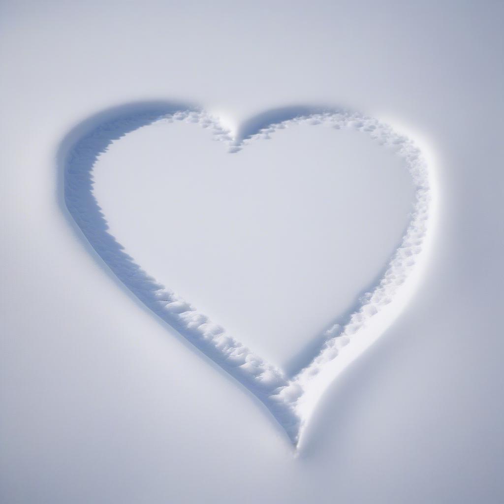 Heart shape drawn in the snow