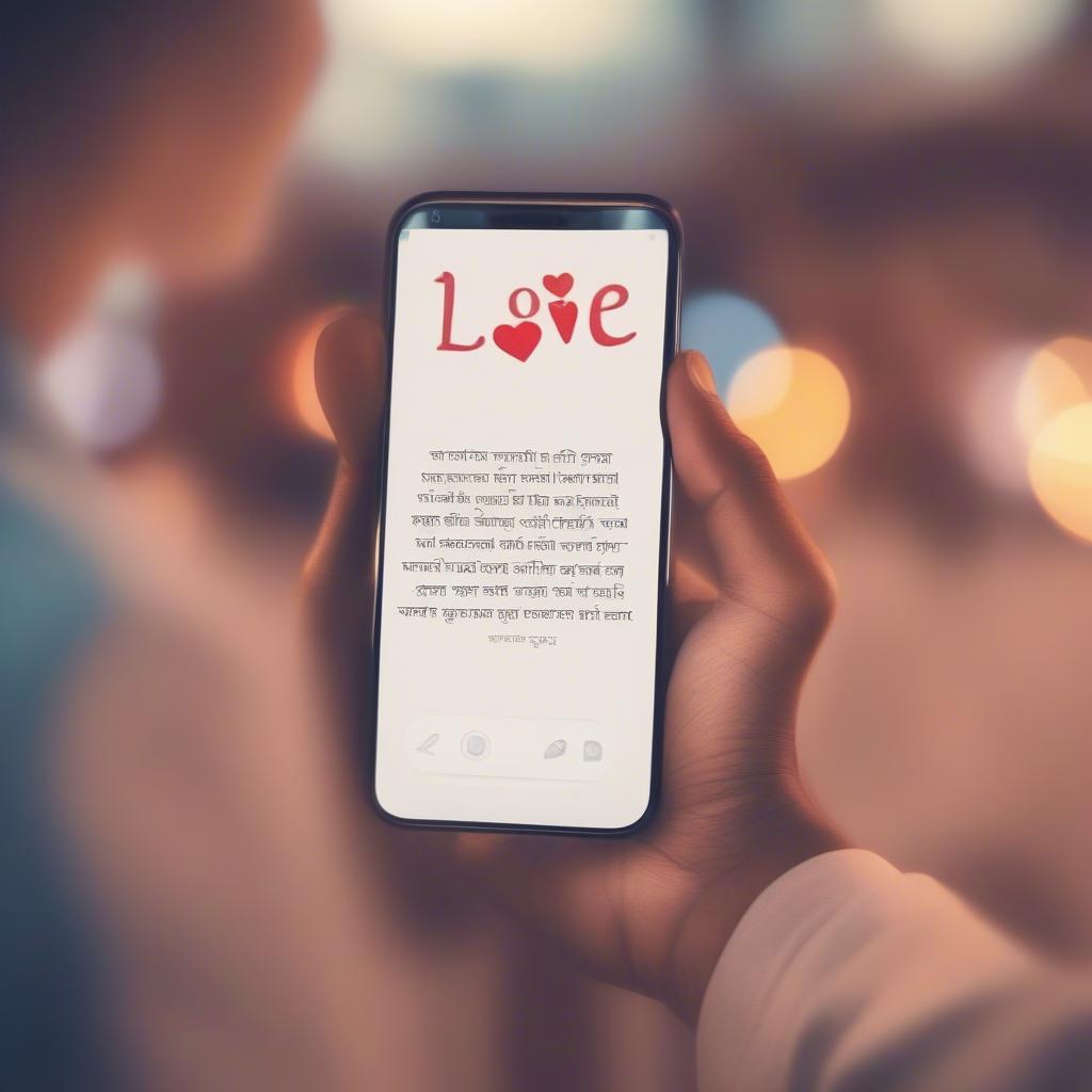 Hindi Love Quotes on a Phone