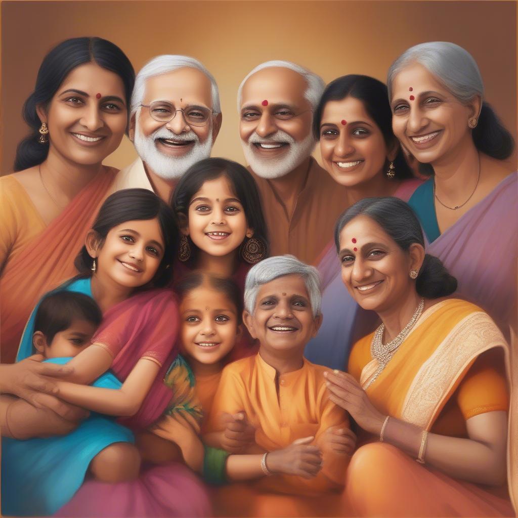 Hindu Family Embracing Unity and Love