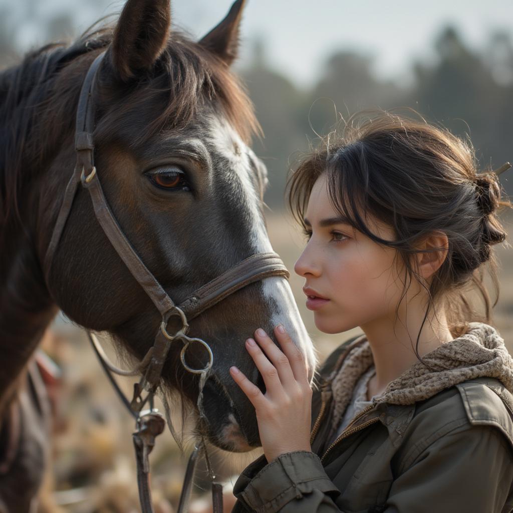 A Rider Connecting with Her Horse