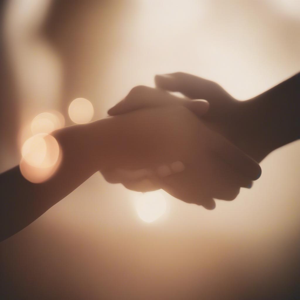 Close-up of a couple holding hands, with an overlayed quote: "I love you more than words can say."