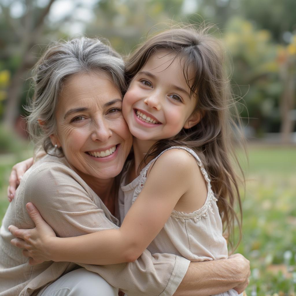 Aunt and Niece Sharing a Loving Hug