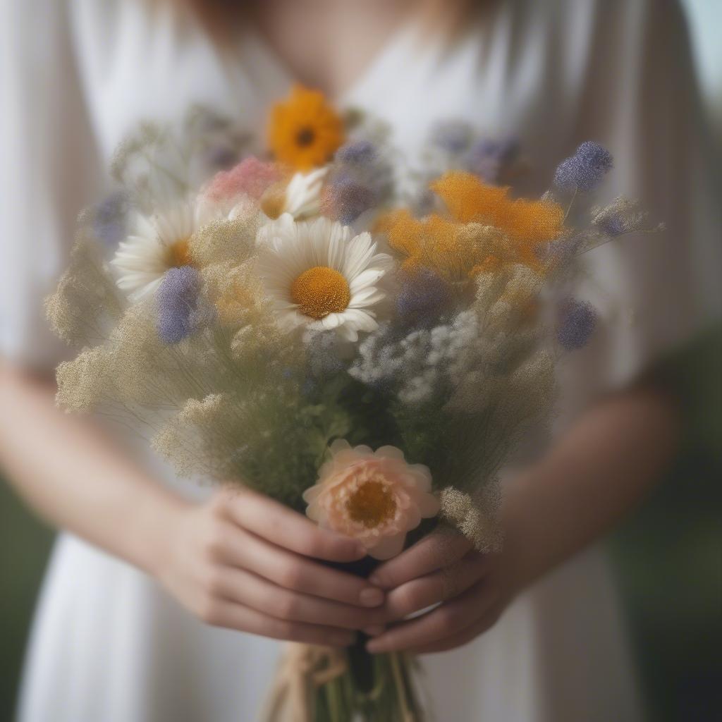 Two hands holding flowers, representing growth and love.