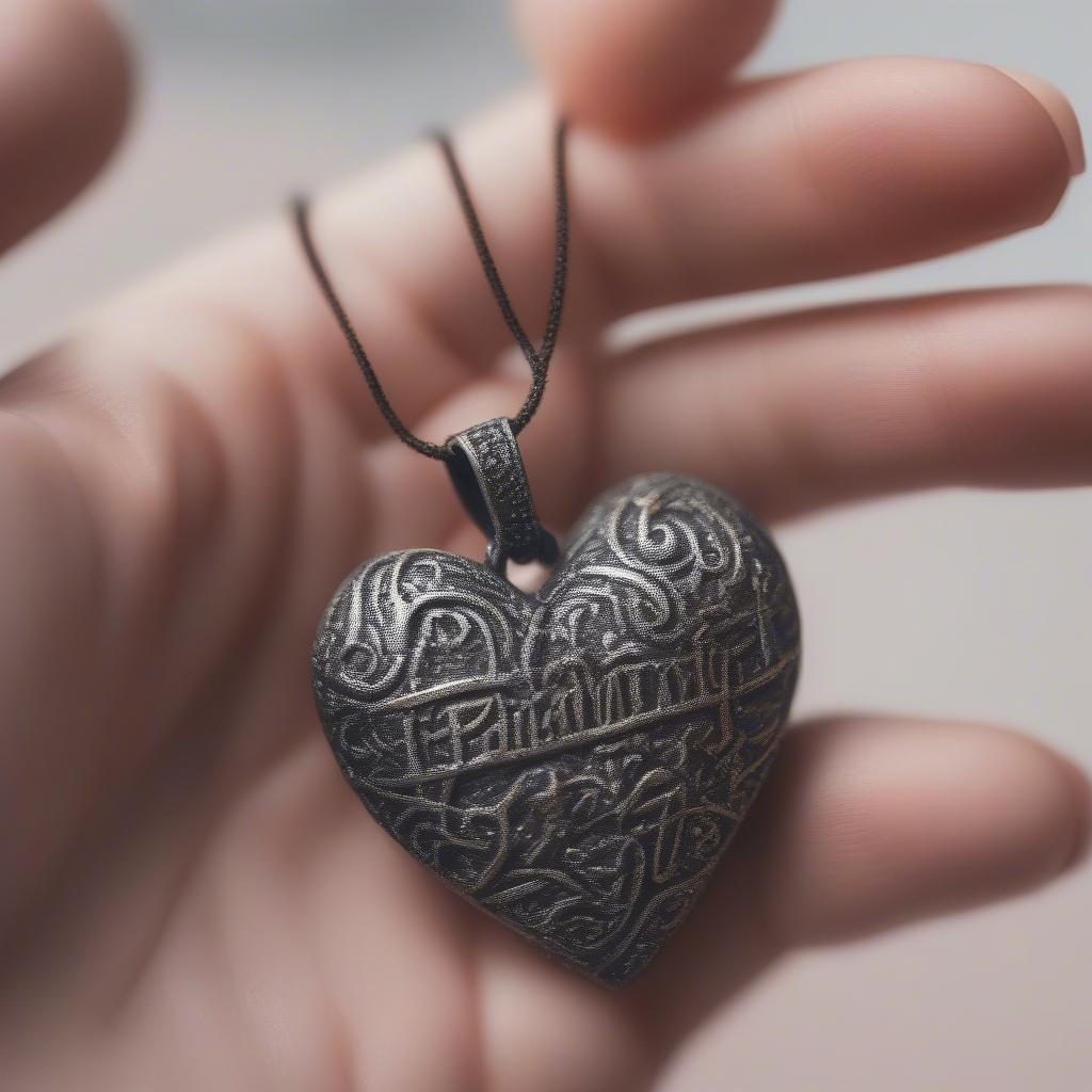 Inspirational Love Quotes for Family: A hand holding a heart-shaped pendant, symbolizing the cherished bond within a family and the inspiration drawn from love quotes.