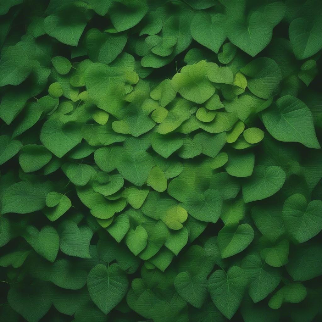 Heart shaped leaves symbolizing love