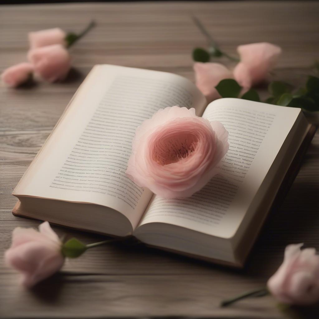 Inspiring Love Quotes in an Open Book