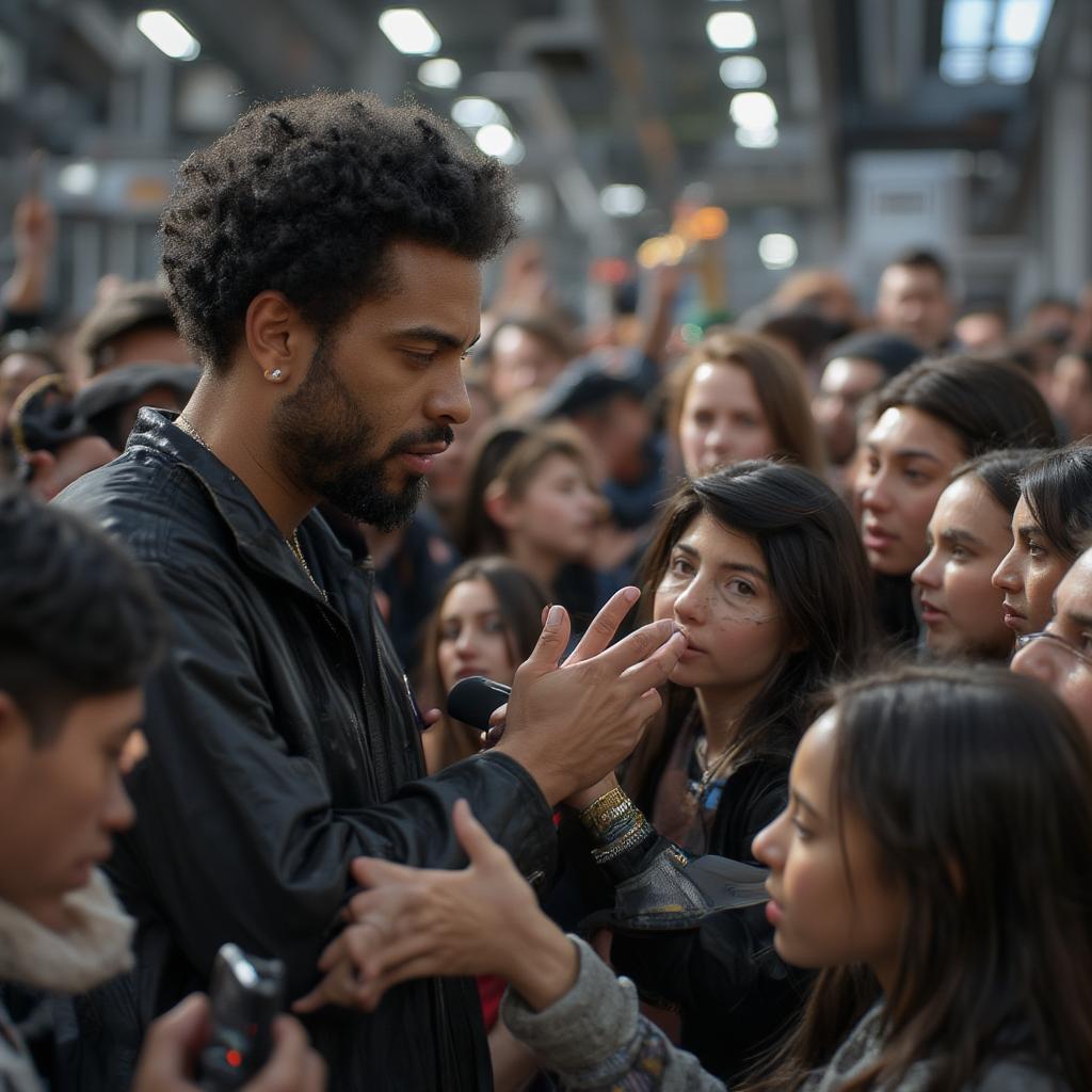 J Cole interacting with fans, emphasizing connection and shared experiences