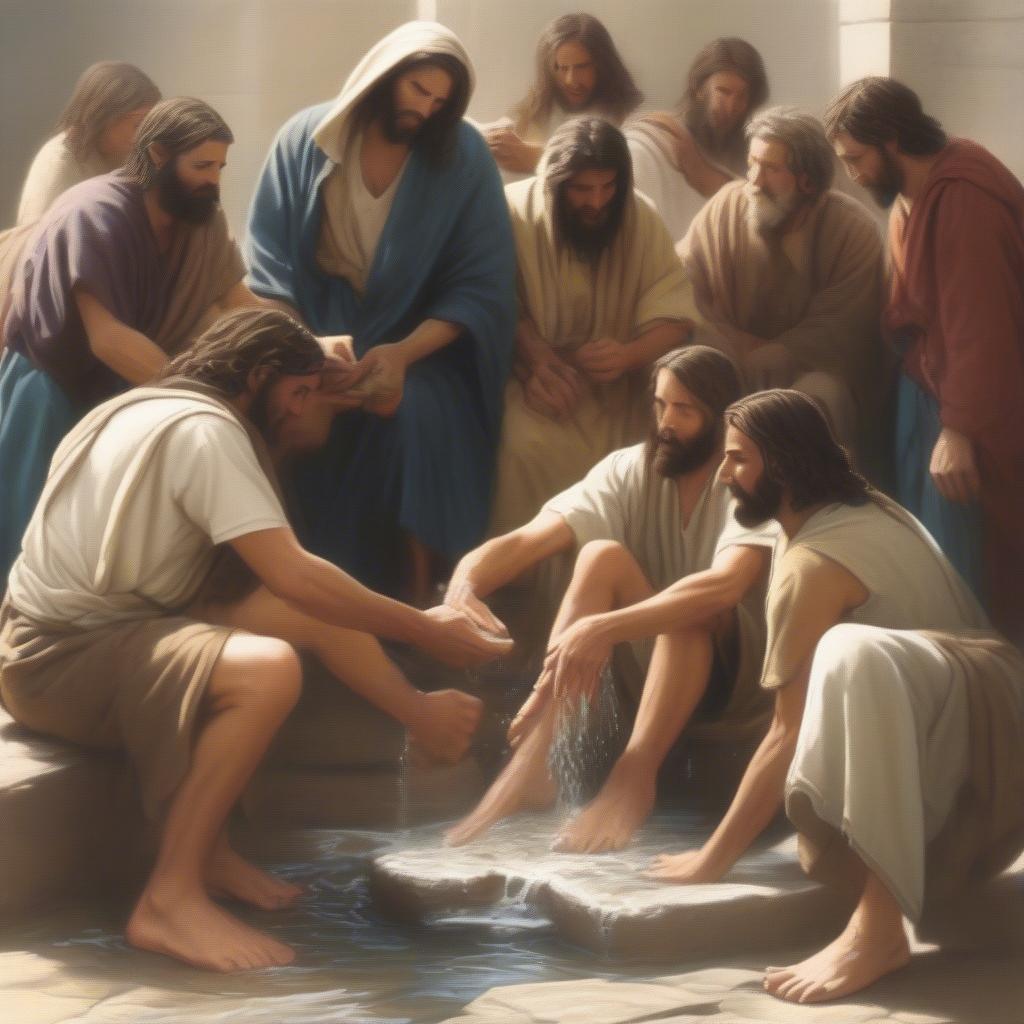 Jesus Serving Others