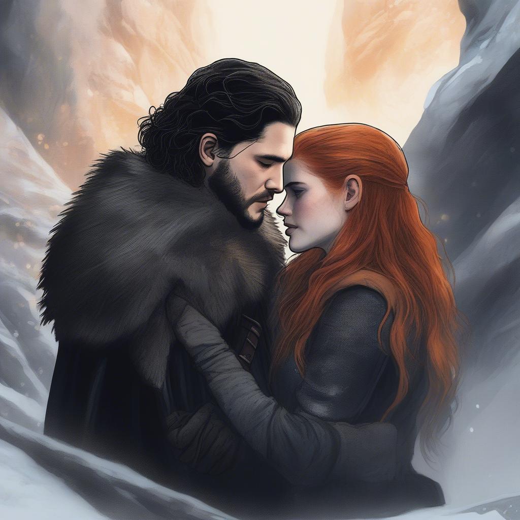 Jon Snow and Ygritte in the Cave