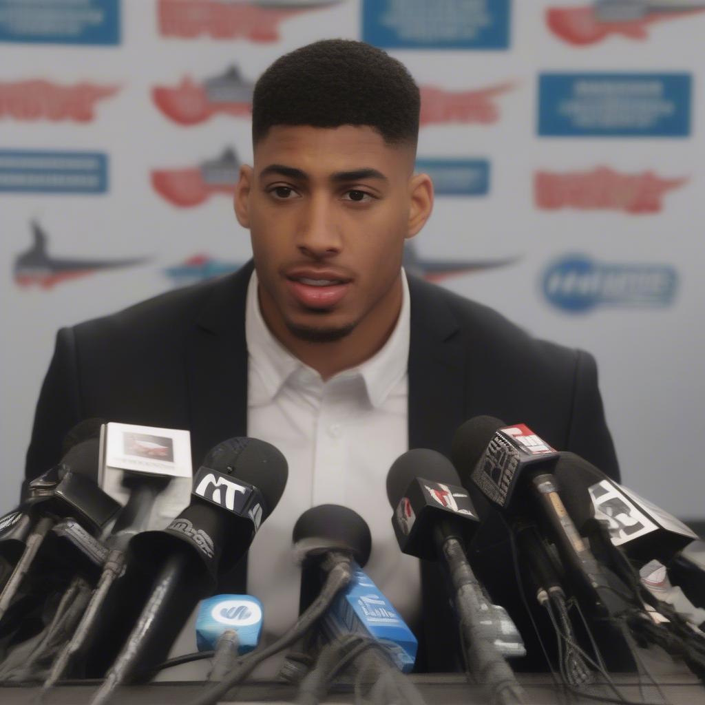 Jordan Love speaking at a press conference