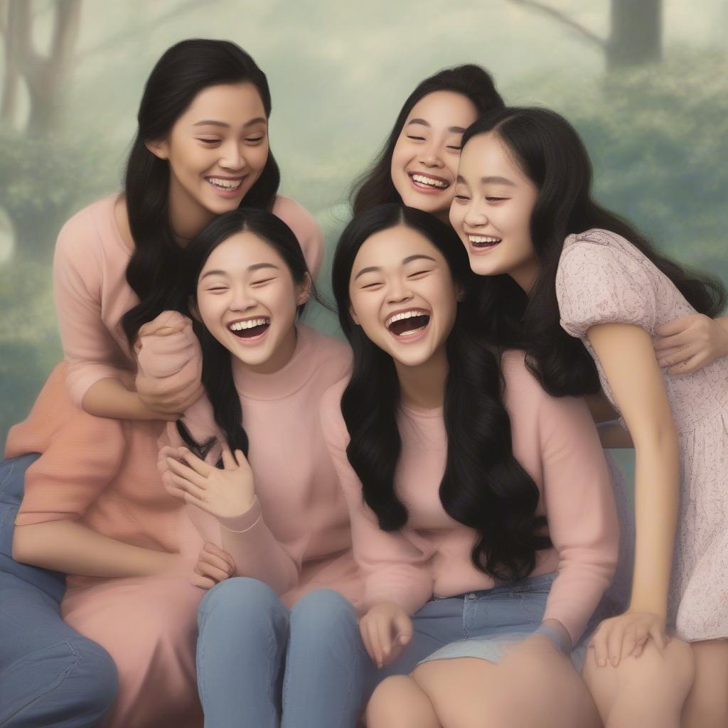 Lara Jean with her Sisters