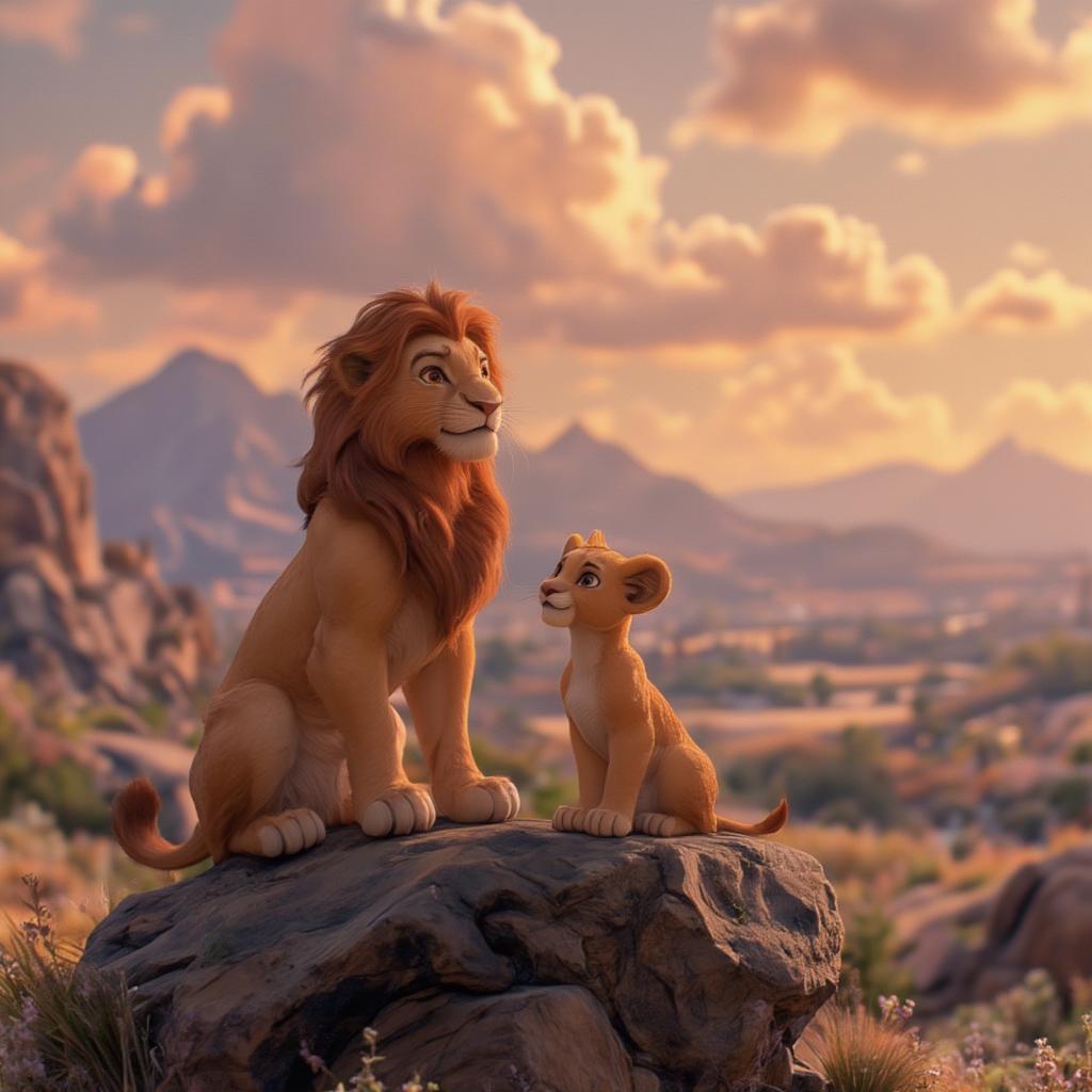 Simba and Nala reunited on Pride Rock