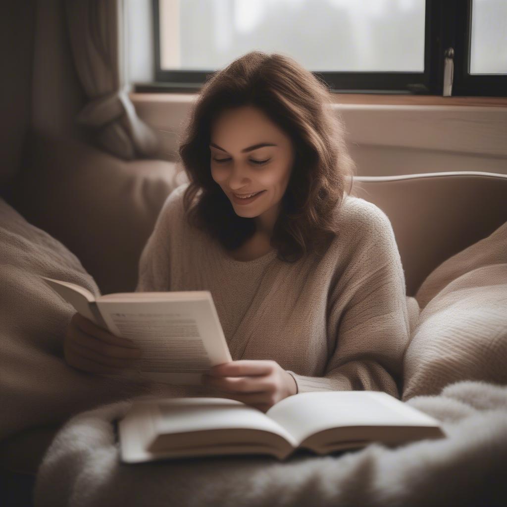 Woman reading a book