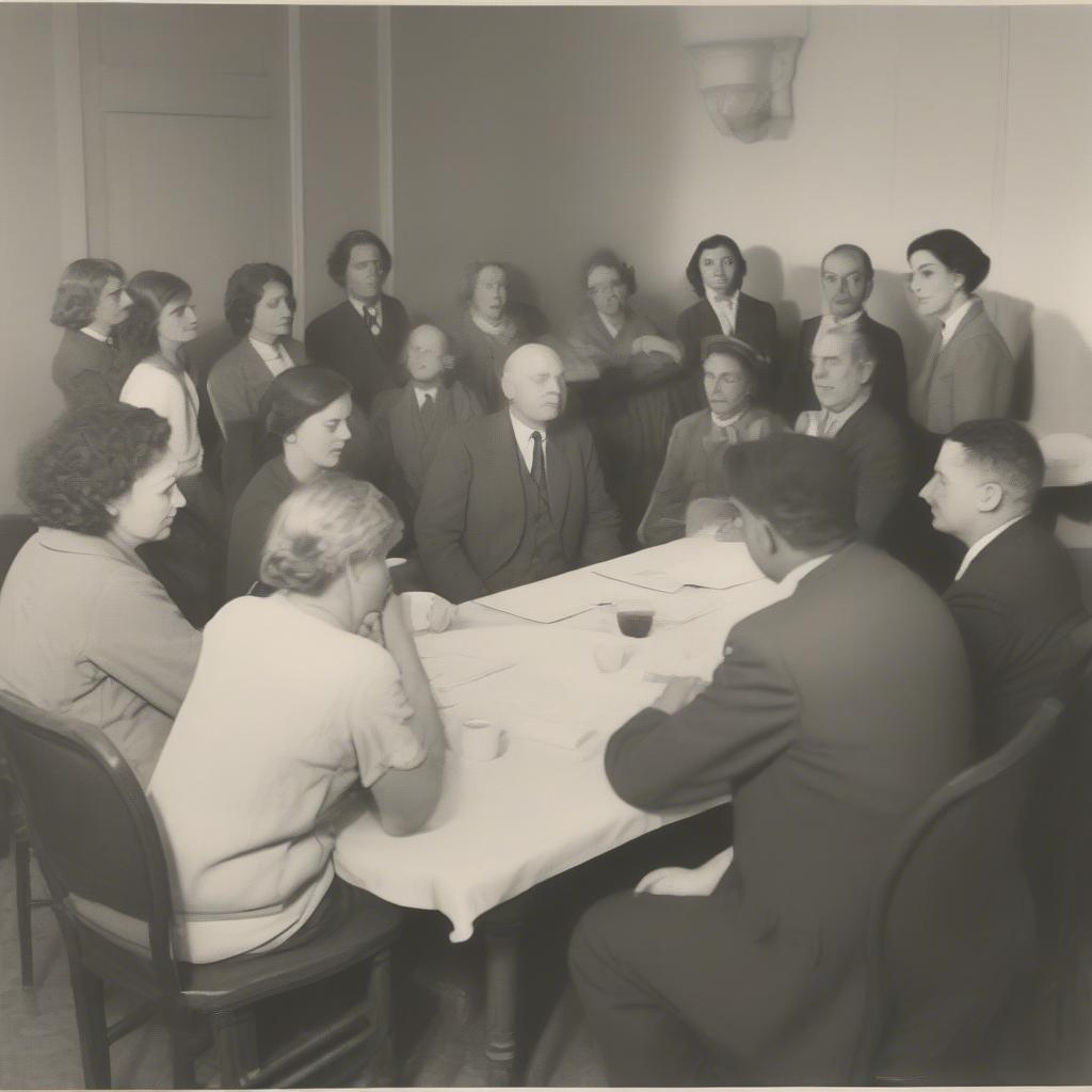 Lois Wilson leading an early Al-Anon meeting