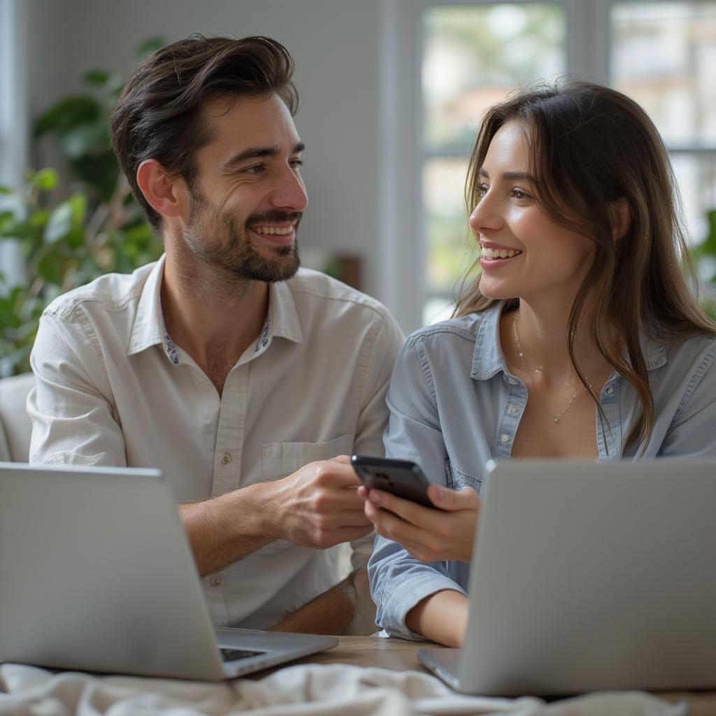 Long Distance Relationship: Couple on Video Call