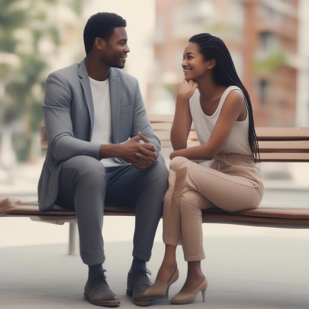 Couple having a deep conversation, demonstrating understanding and empathy