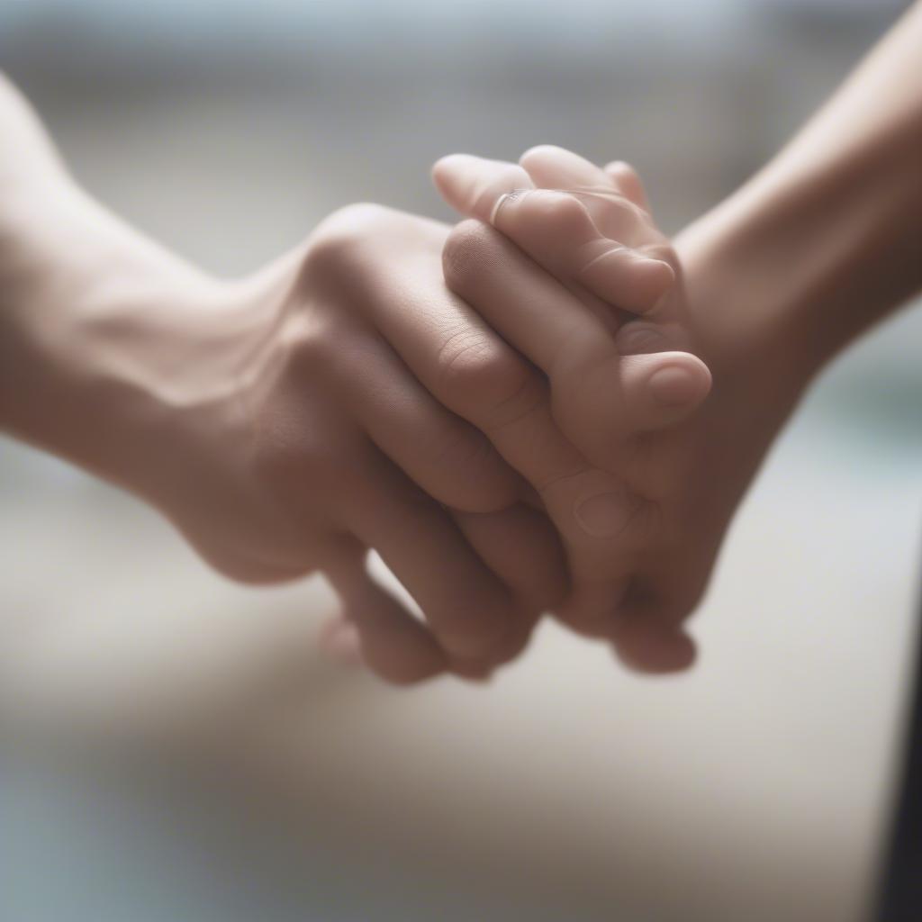 Couple holding hands, symbolizing support and understanding