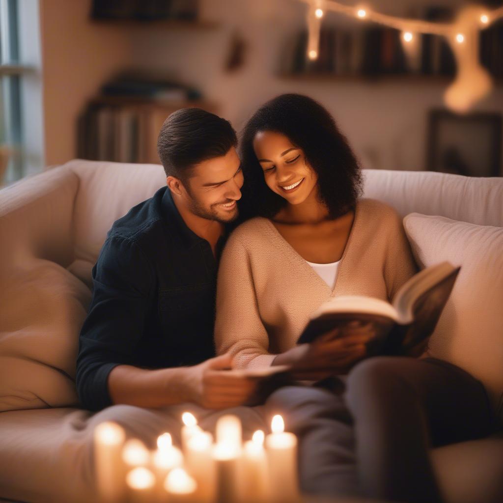 Couple Reading Love Quotes Together