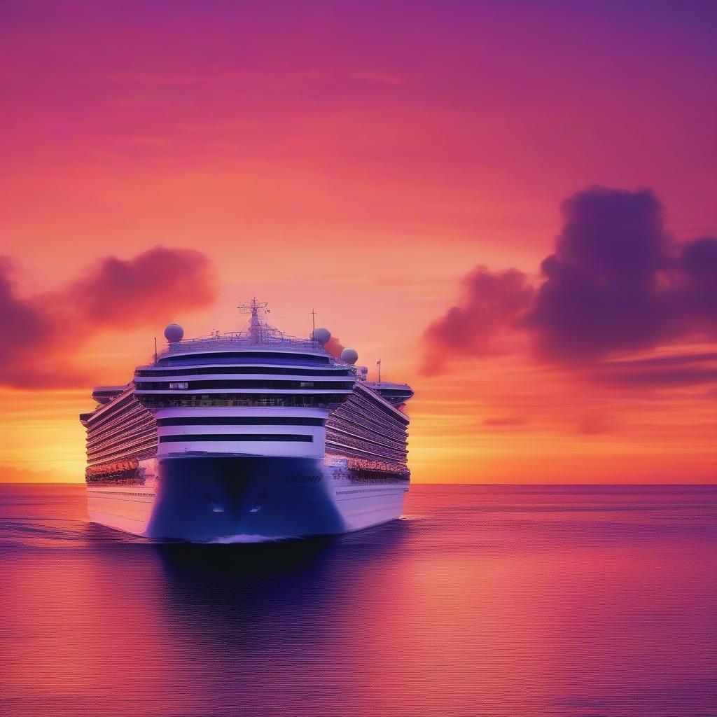 The Pacific Princess at sunset