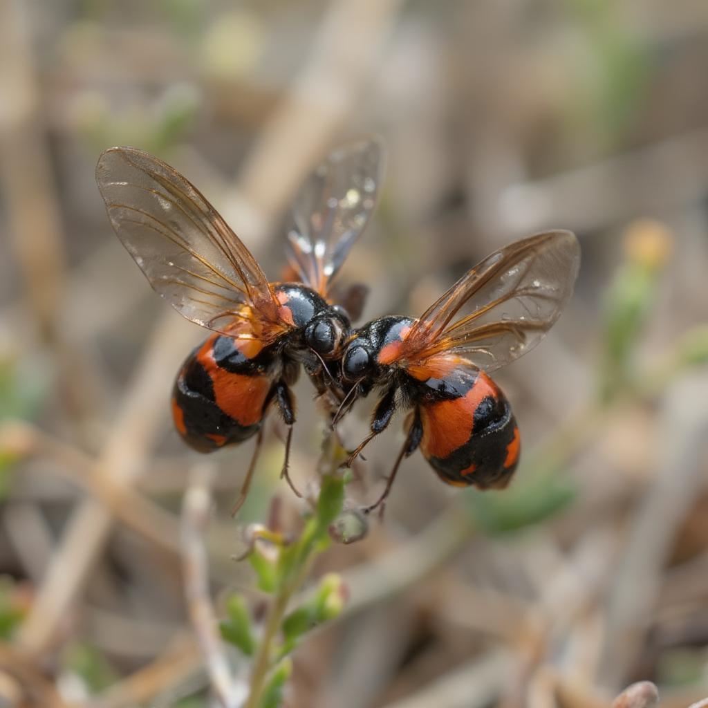 Love bugs mating in flight