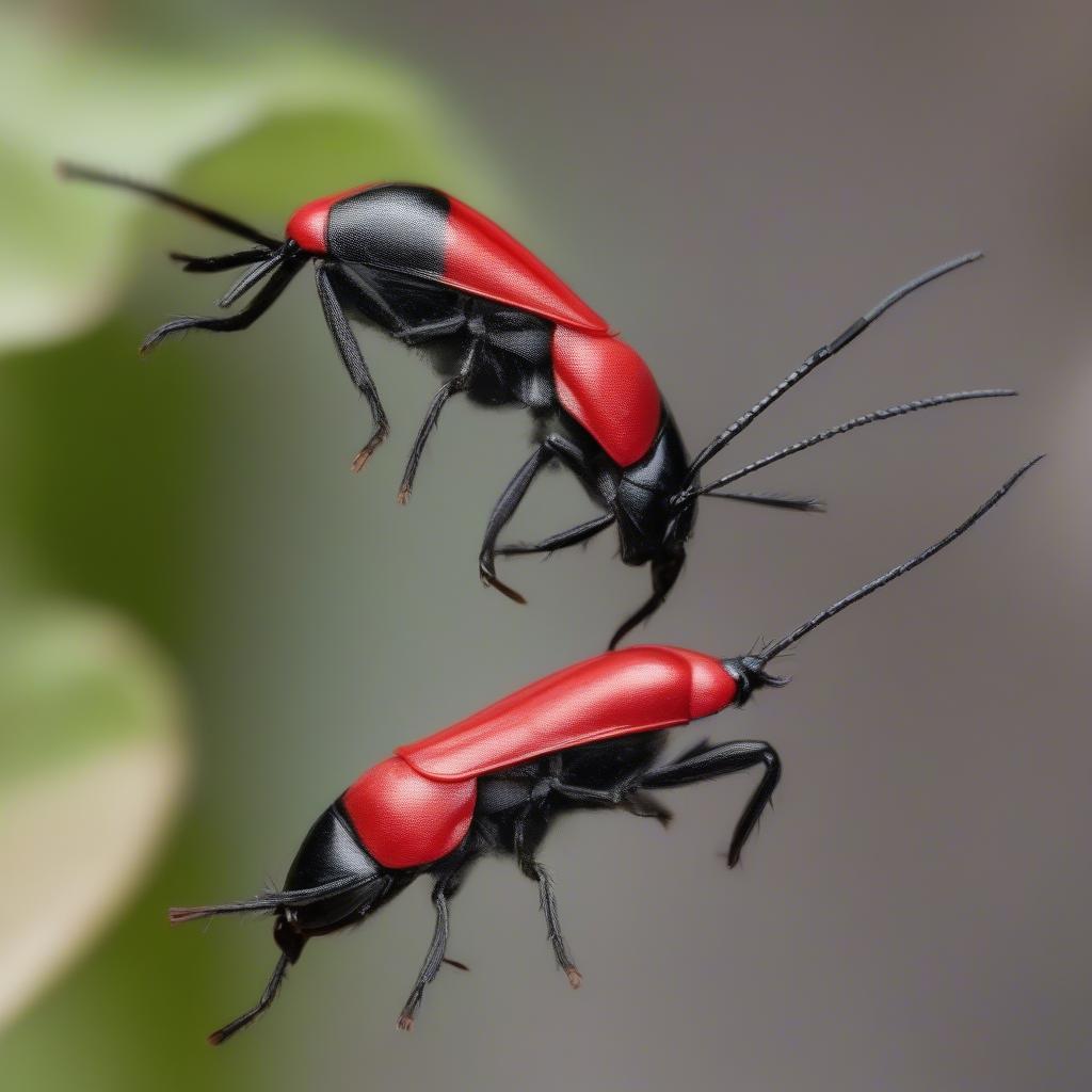 Love Bugs Mating in Flight