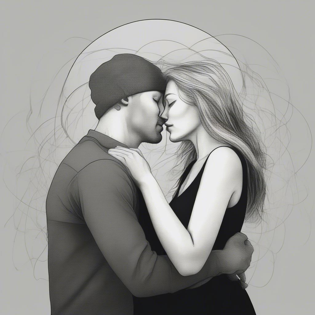 Couple embracing tightly, illustrating a love hard quote.