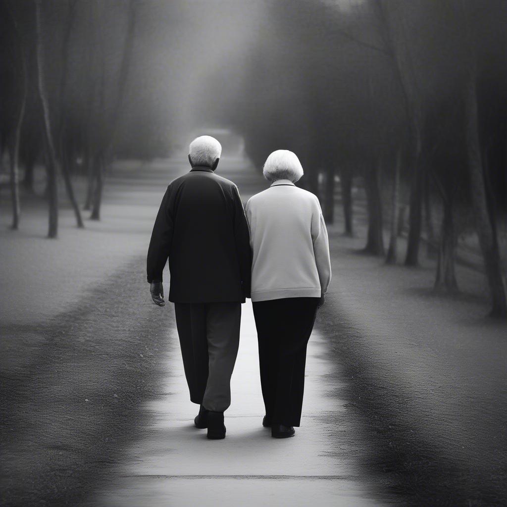 Elderly Couple Walking: Love is Patient Quotes