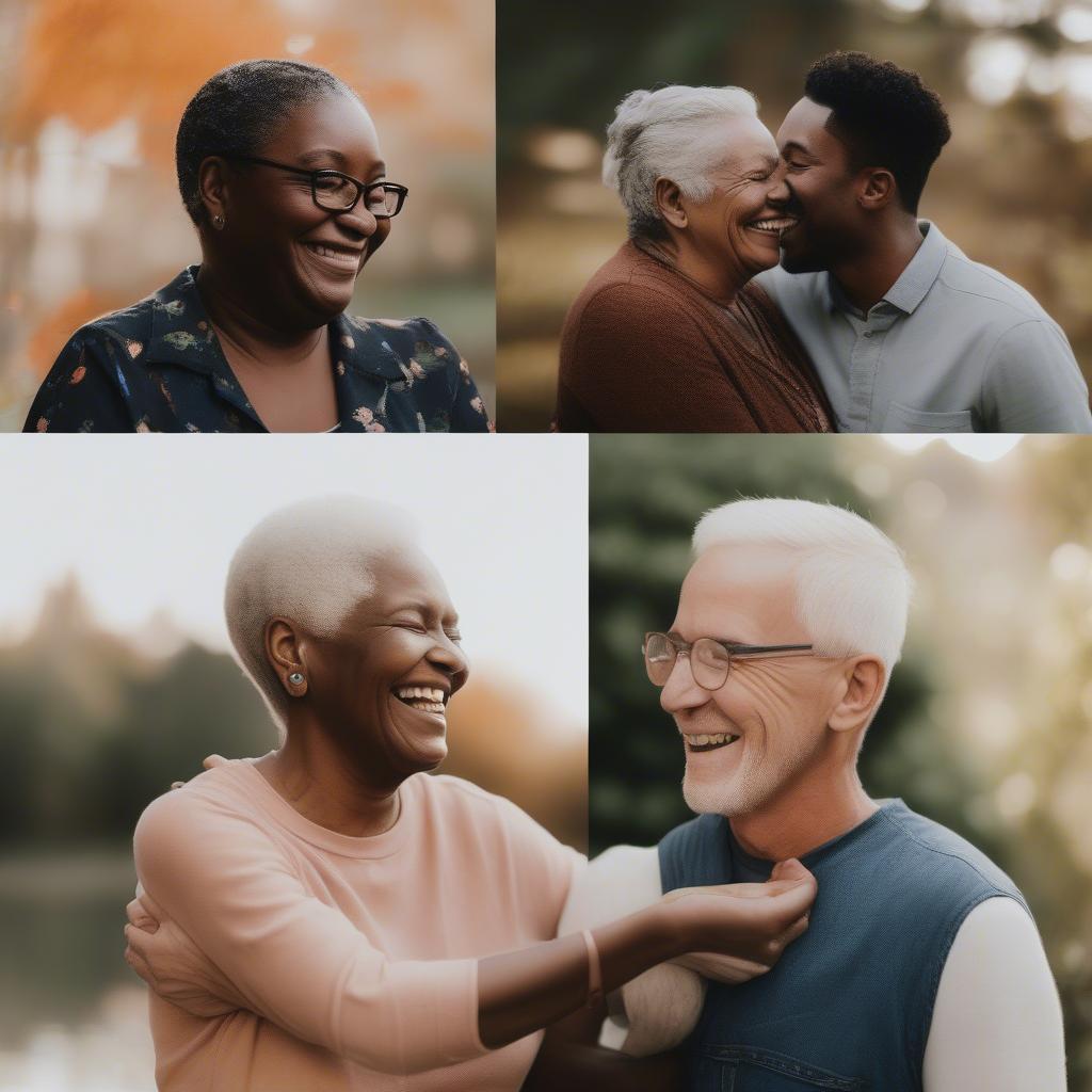 Diverse Couples Showing Affection