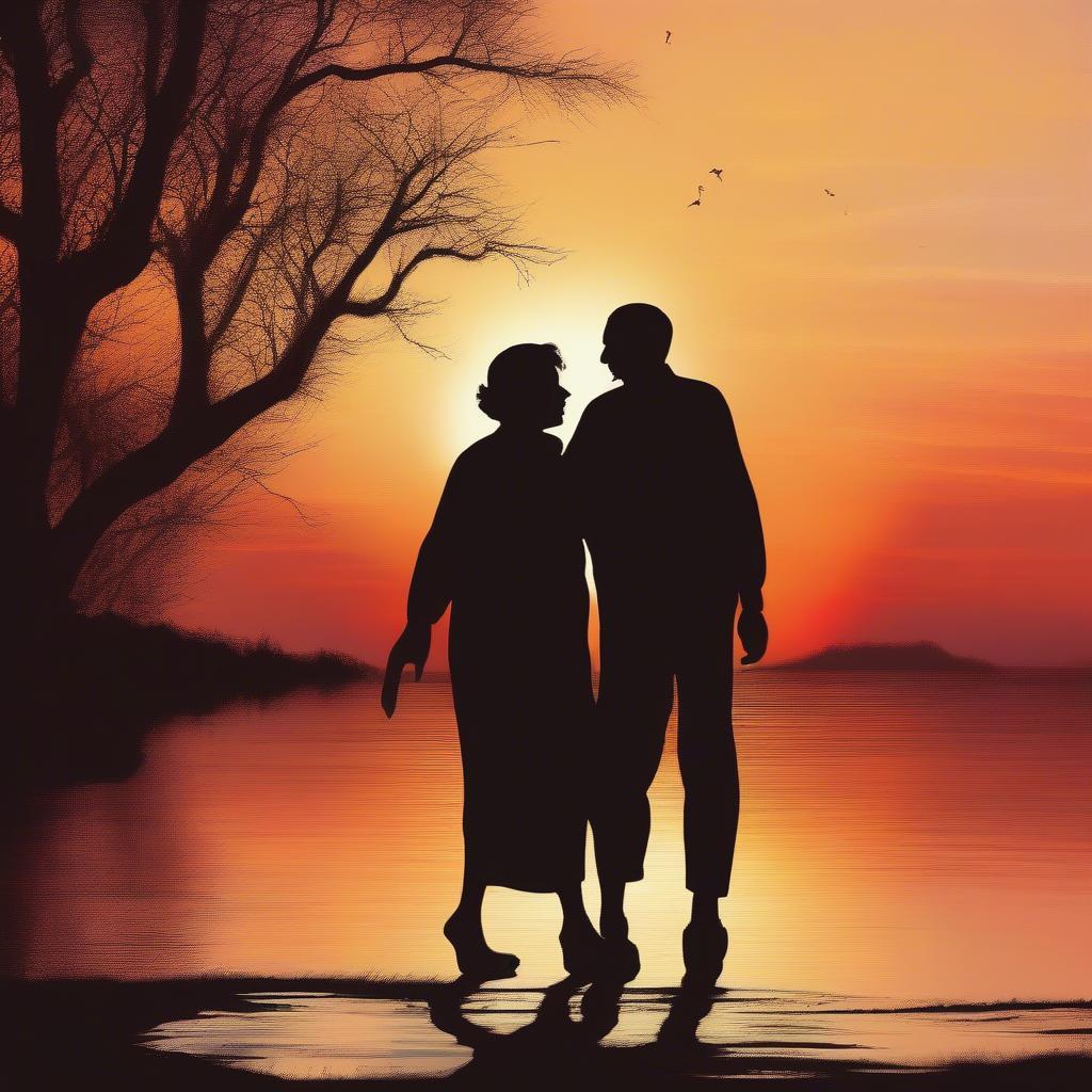 Elderly Couple Walking