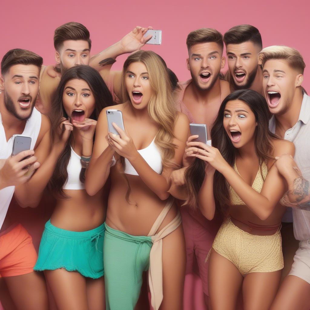 Contestants Reacting to a Text Message on Love Island 2016