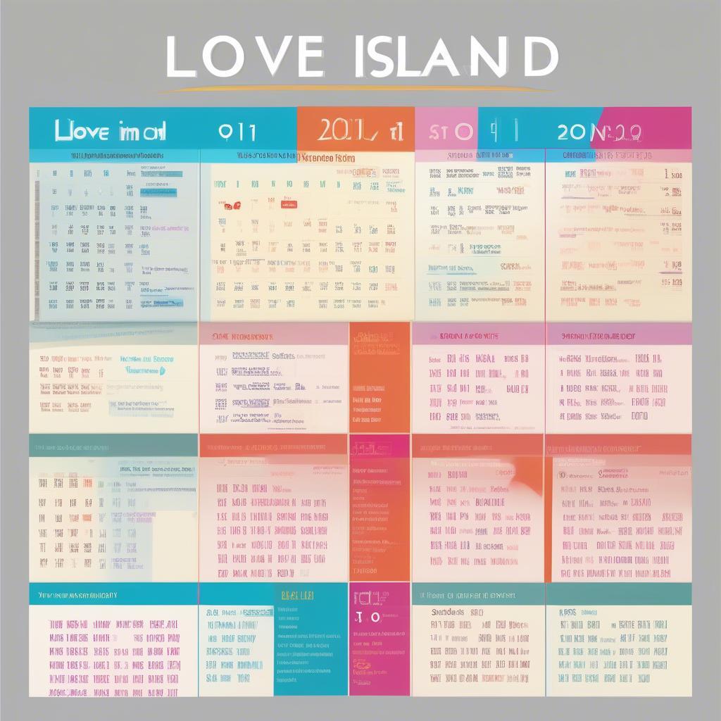 Love Island Scheduling Variations