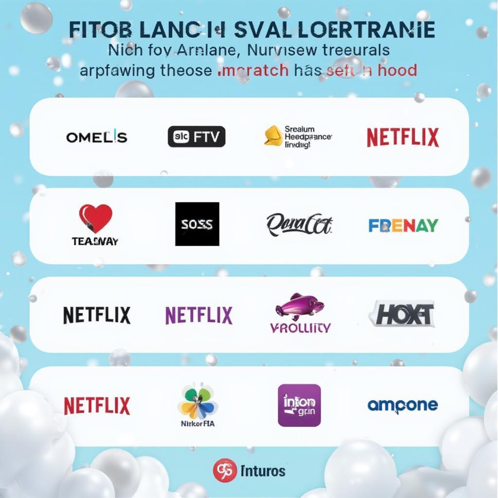 Various streaming platform logos, including those that host Love Island.