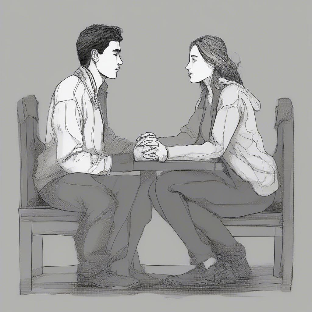 Couple sitting together, engaged in a heart-to-heart conversation, a visual representation of open communication in a relationship.