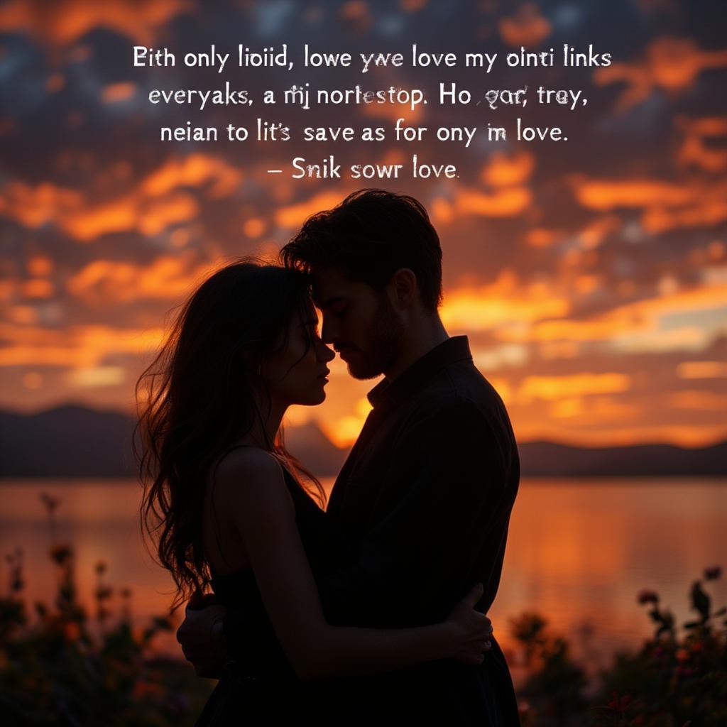 Couple Embracing at Sunset - Love Quotes