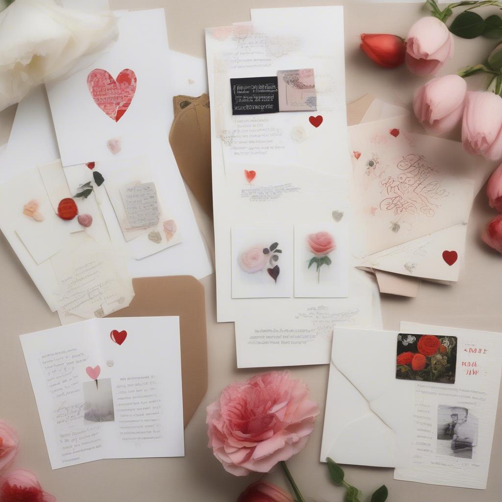 Various Love Quotes Displayed on Decorative Cards