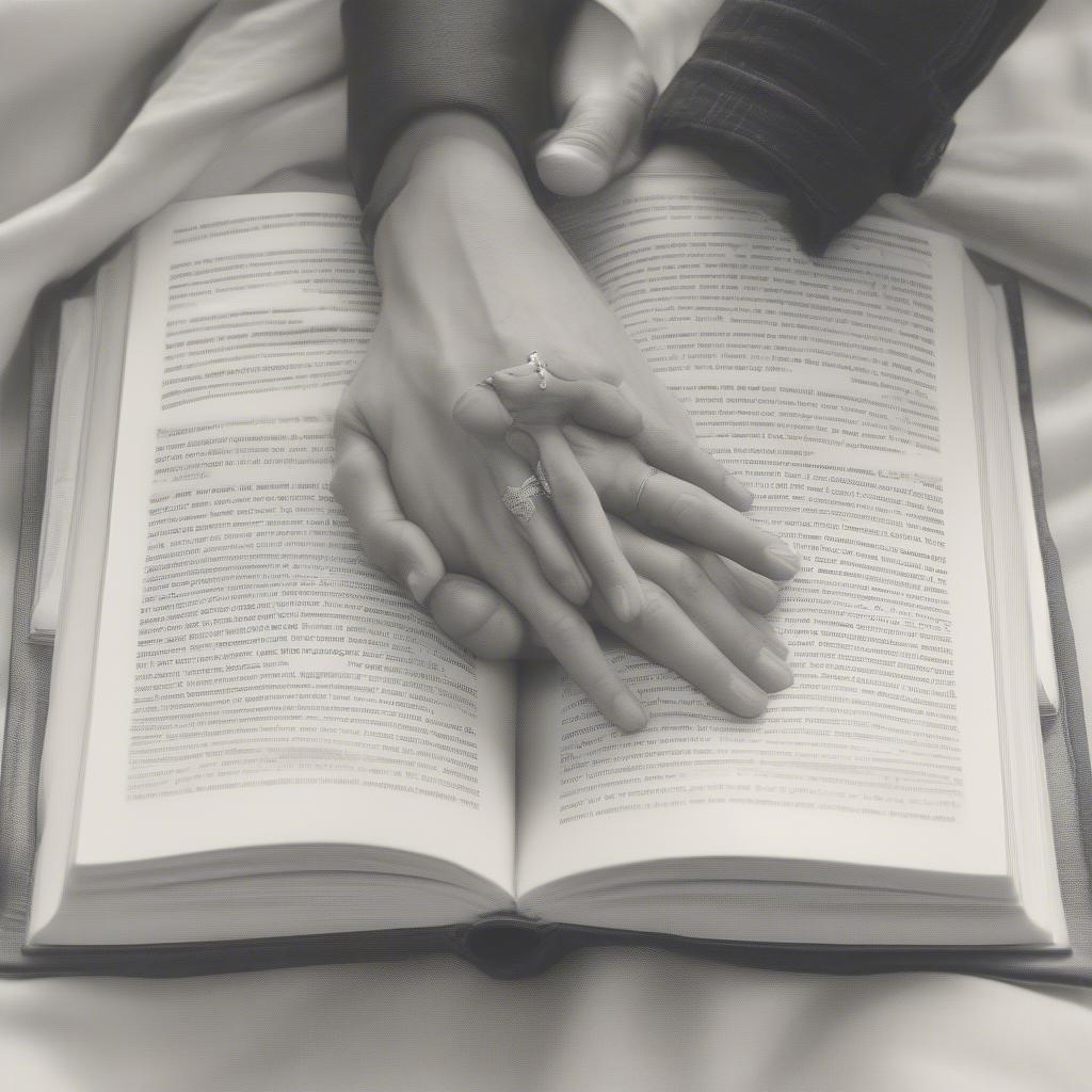 Couple Holding Hands While Reading Love Quotes