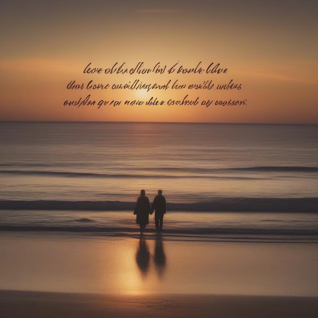 Sunset Beach Scene with Inspirational Love Quote