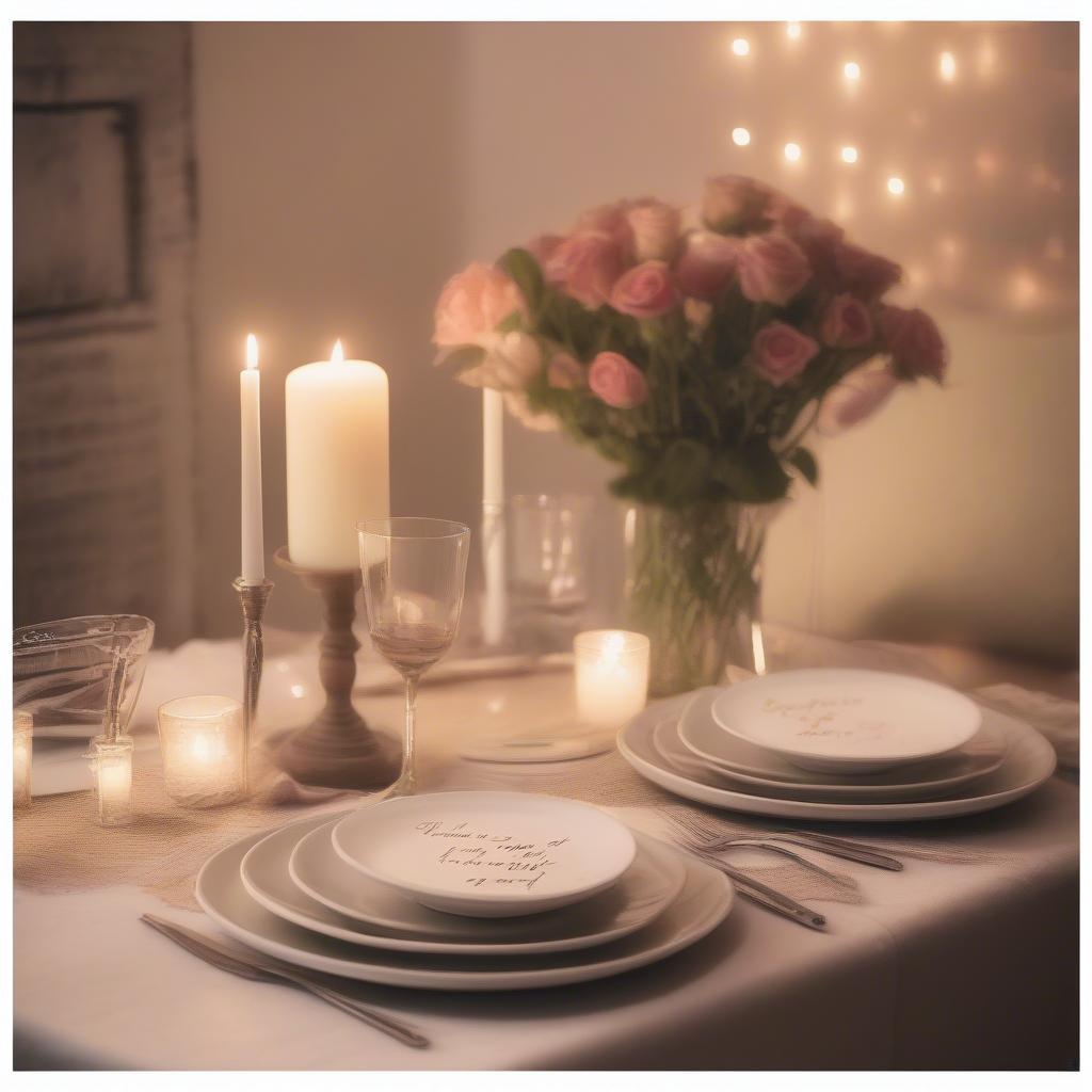 Romantic Dinner with Love Quotes